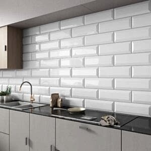 Classic White Bevelled Tiles - Gloss - Room Setting