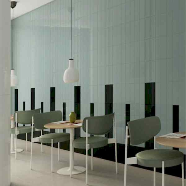Linear Cool Grey Ceramic Brick Tiles – Flat, Gloss