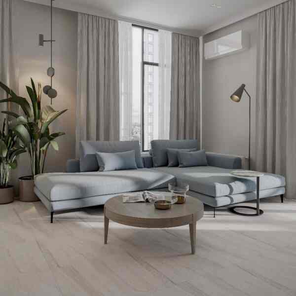 Dyna Grey High Gloss Tiles – Porcelain, Rectified - Room Setting
