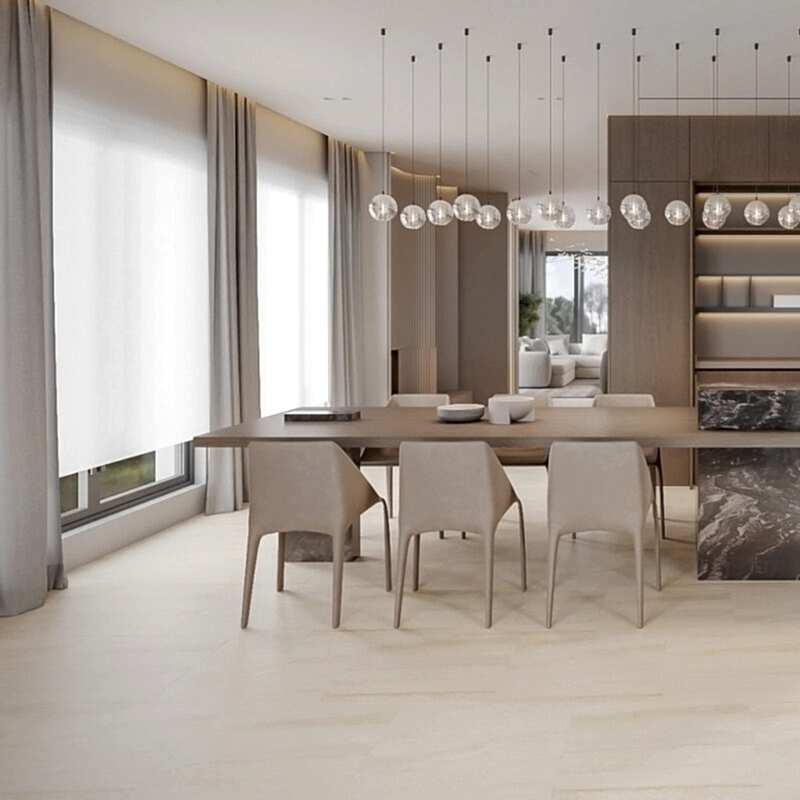 Dyna Large Cream Floor Tiles - Gloss, Rectified, Porcelain