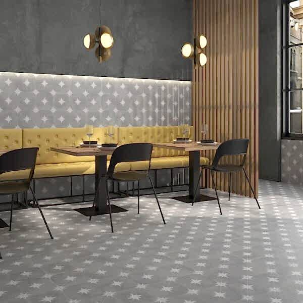 Ponent Grey Star Floor Tiles