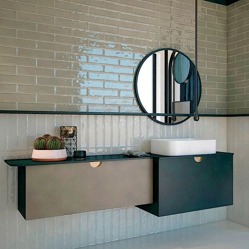 Artistic Olive Green Tiles