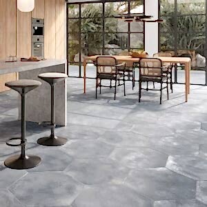 Atelier Hexagon Blue Tiles