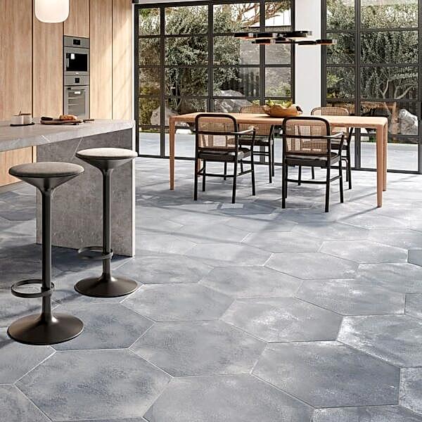 Atelier Hexagon Blue Tiles