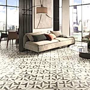 Avalon Black and White Pattern Tile