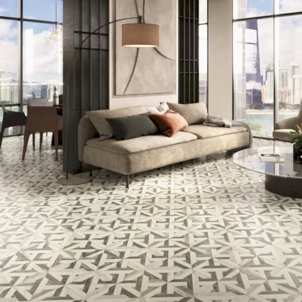 Avalon Black and White Pattern Tile