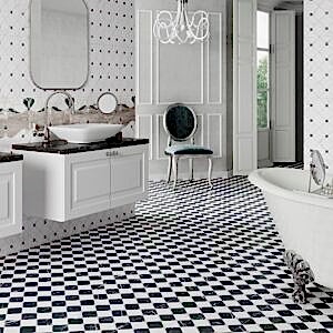 Firenze Black and White Checkered Tiles