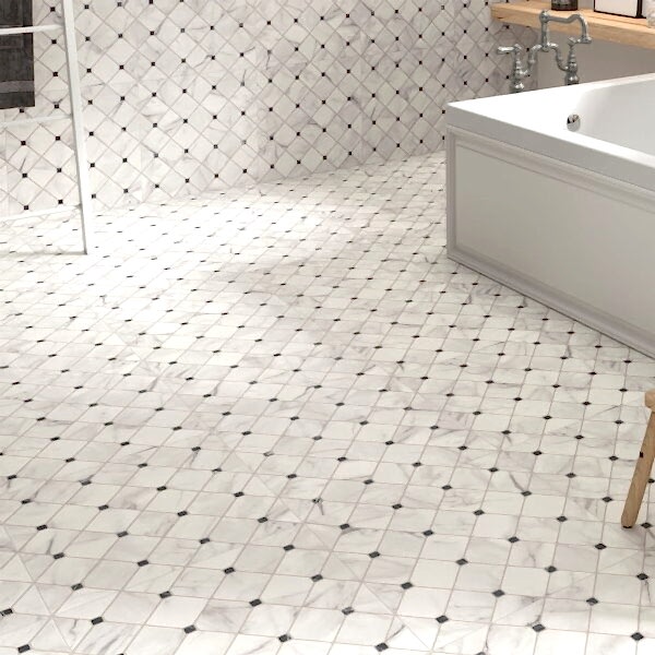 Siena Black and White Victorian Floor Tiles