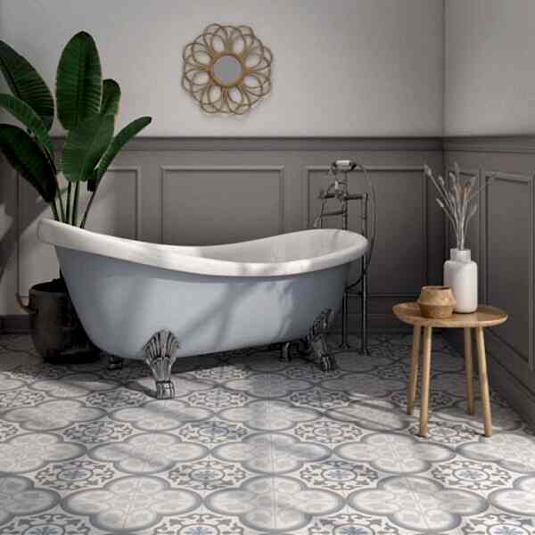 Chelsea Victorian Patterned Floor Tiles - Room Setting