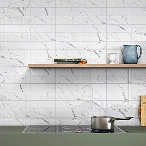 Apollo White Marble Metro Tiles