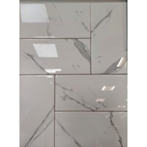 Flat Metro Tiles Marble - detail of glossy marble wall tiles