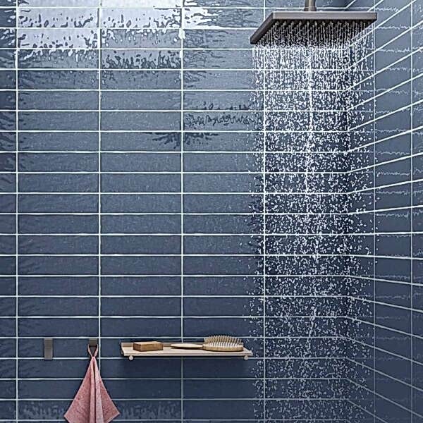 Handcraft Navy Metro Tiles - shower wall