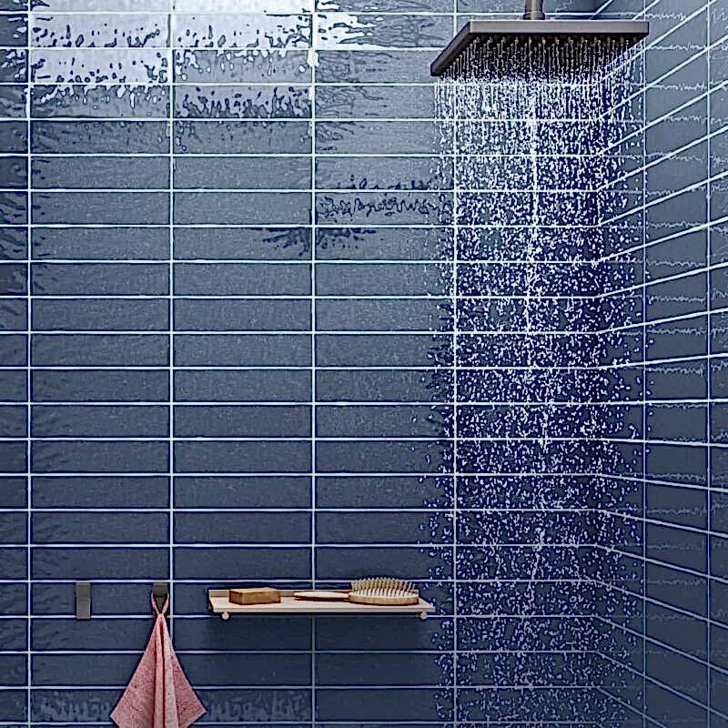 Handcraft Navy Metro Tiles - shower wall