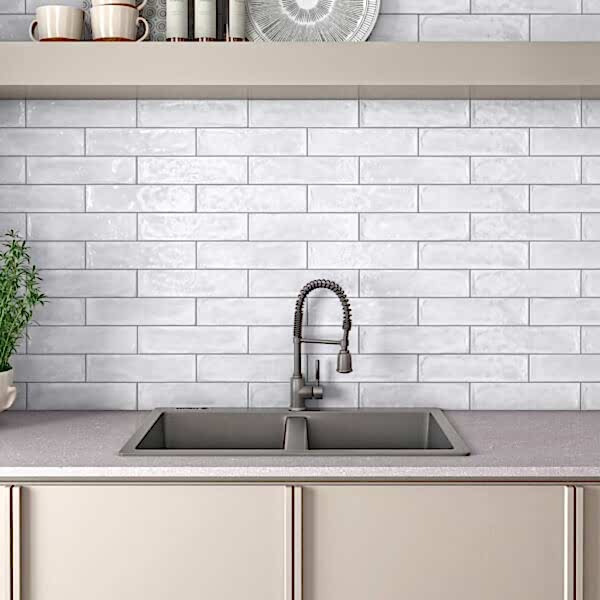 Splendour White Bumpy Tiles