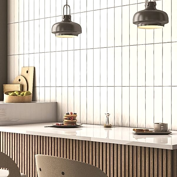 Handcraft Matt White Subway Tiles - white wall tiles in a kitchen