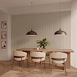 Boiserie Cream Wall Panels in a dining room setting