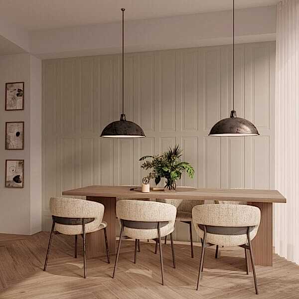 Boiserie Cream Wall Panels in a dining room setting
