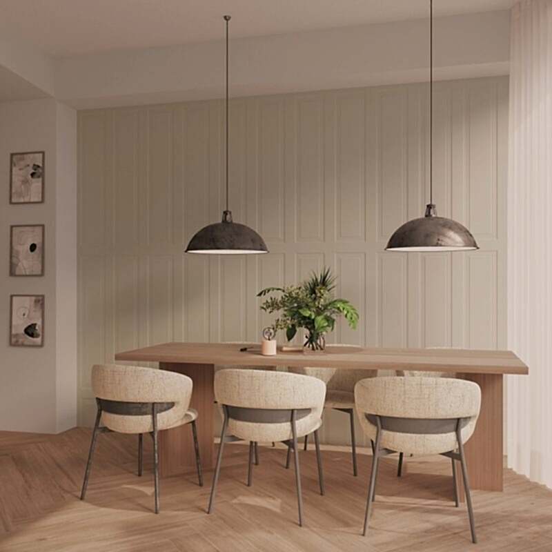 Boiserie Cream Wall Panels in a dining room setting