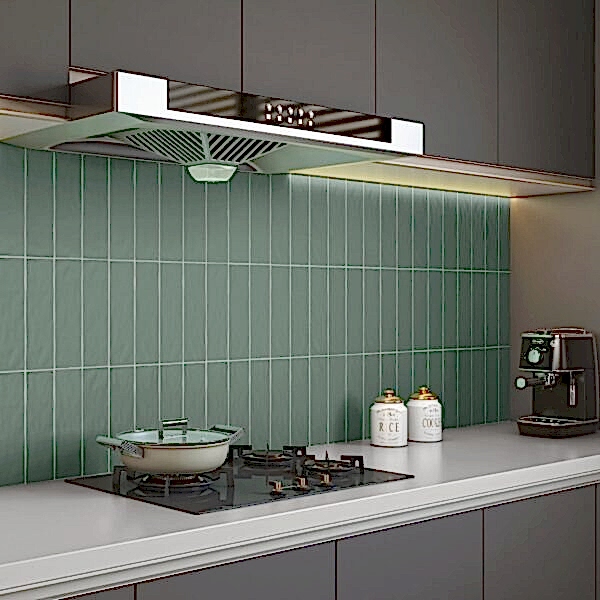 Handcraft Sage Metro Tiles in a kitchen setting