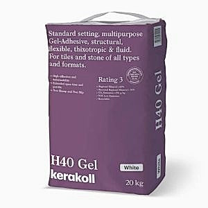 H40 White Gel Adhesive - Product shot of a purple 20kg bag