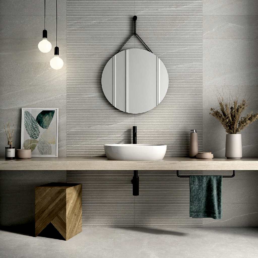 Eddystone White Stone Wall Tiles in plain and decor