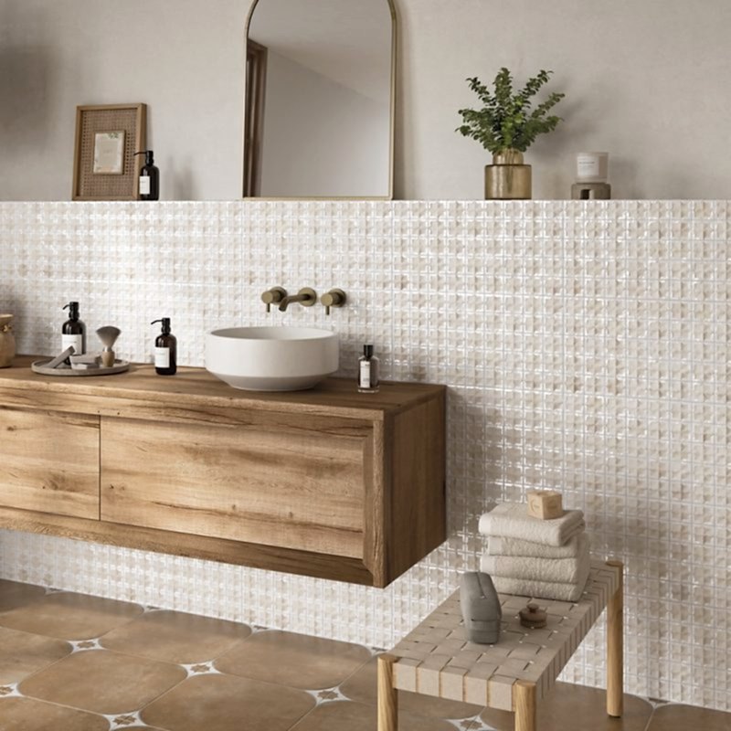 Tetuan Arena White Tiles in a bathroom setting