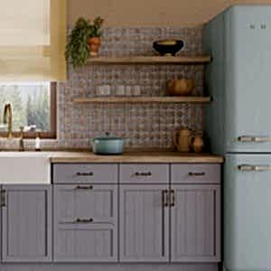 Tetuan Cotto Blue Tiles ikn a kitchen setting