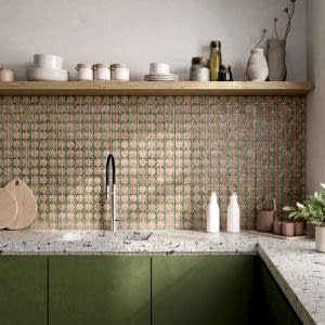 Tetuan Cotto Emerald Tiles in a kitchen setting