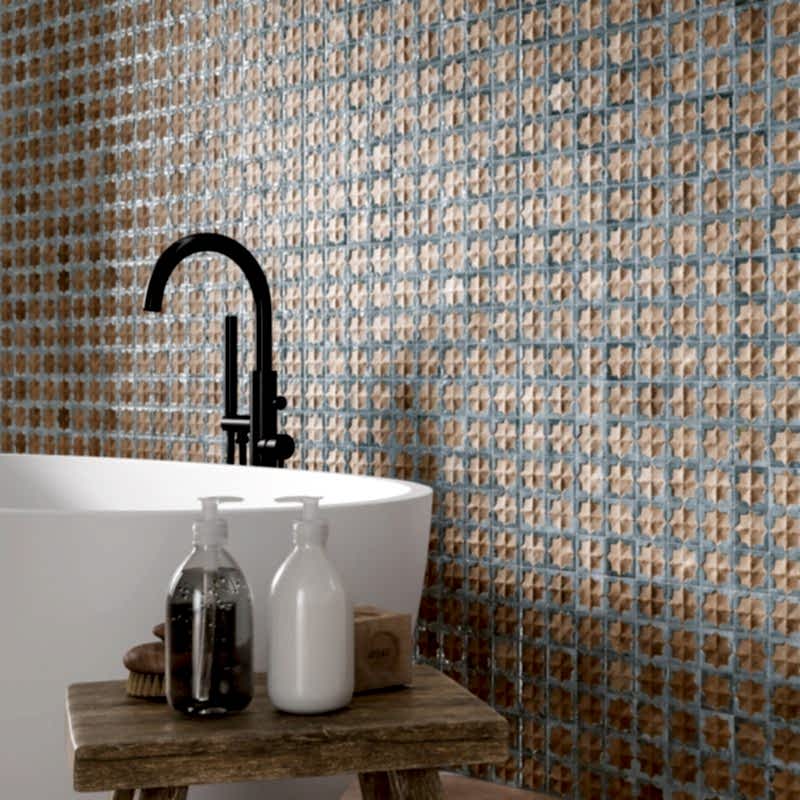 Tetuan Terra Aqua Tiles in a bathroom setting