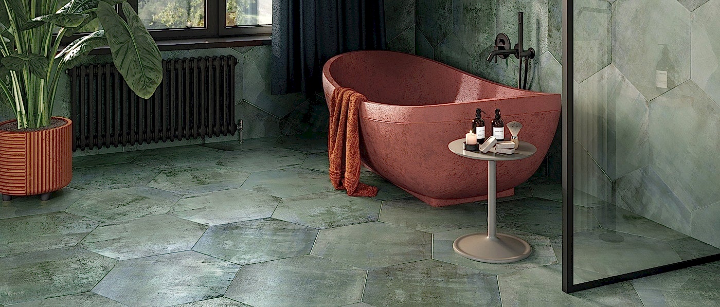 Vessel Teal Floor Tiles - Matching Tiles