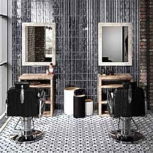 Domino Black Kit Kat Tiles Roomshot