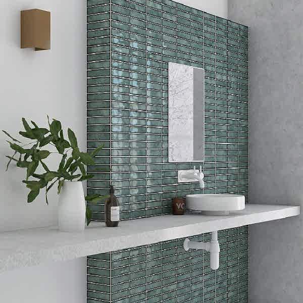 Domino Green Kit Kat Tiles Roomshot