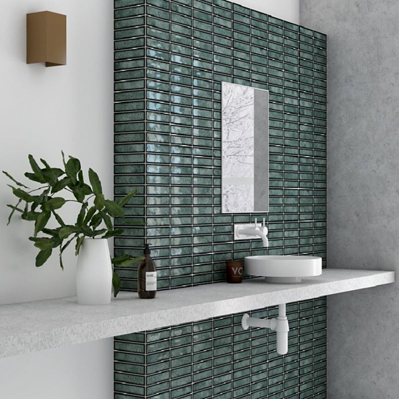Domino Green Kit Kat Tiles Roomshot