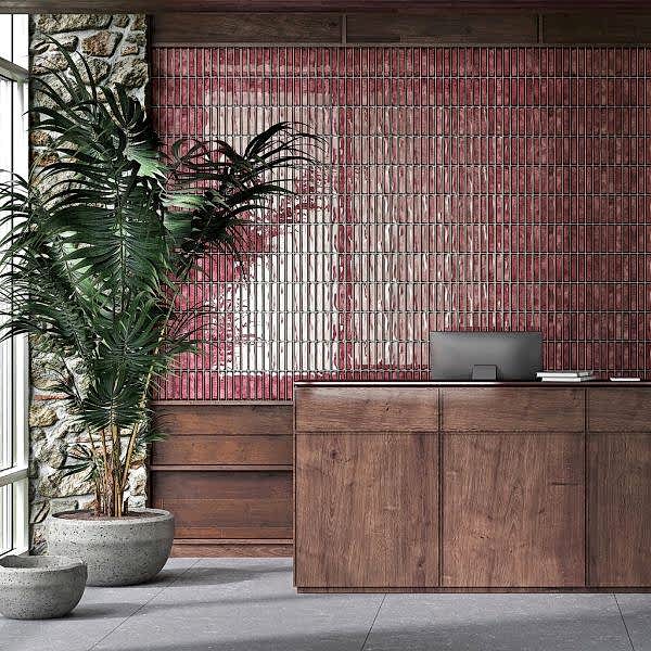 Domino Red Kit Kat Tiles Roomshot