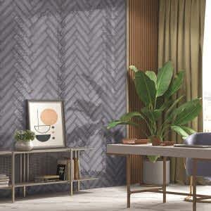 Splendour Sea Blue Tiles - Metro in a room with a table and a plant