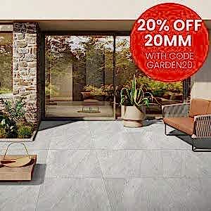 Polar White outdoor Garden Tiles with Offer