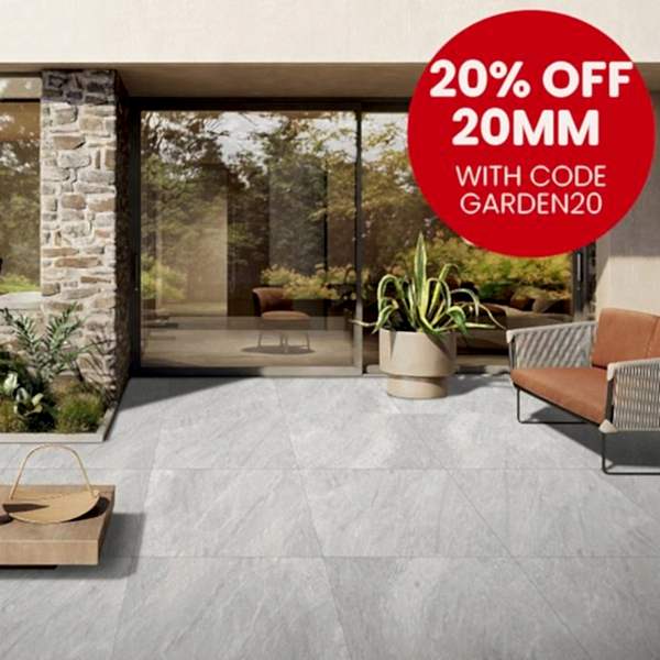 Polar White outdoor Garden Tiles with Offer