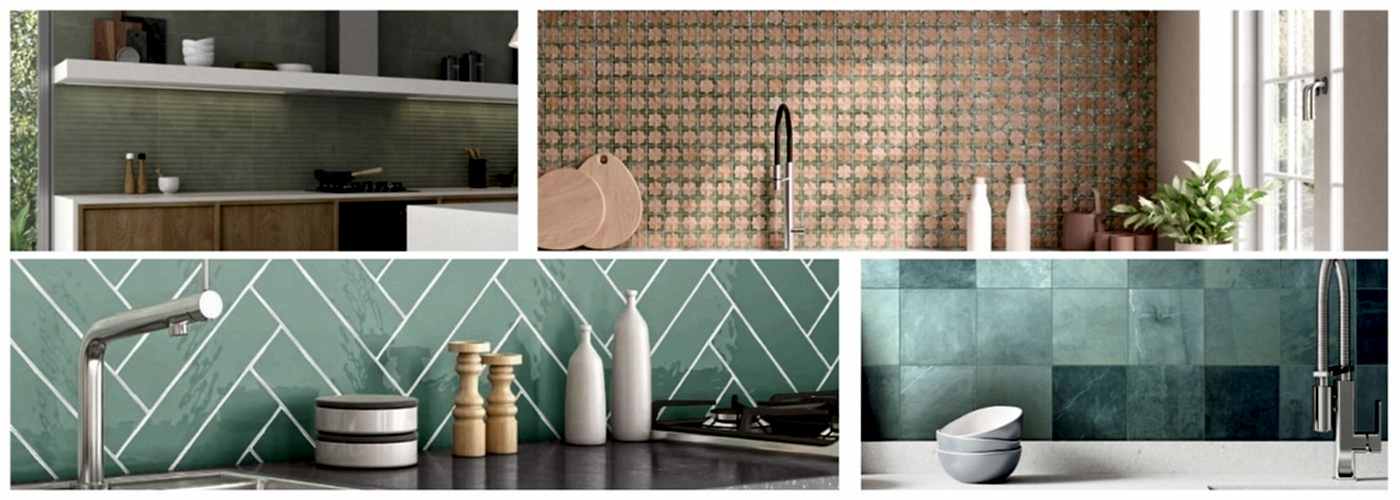 Green Splashback tile collage