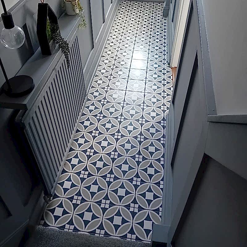 kelly hart olympia blue hallway makeover