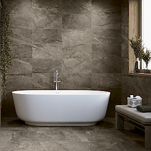 Wells Mocha Wall Tiles in a bathroom setting